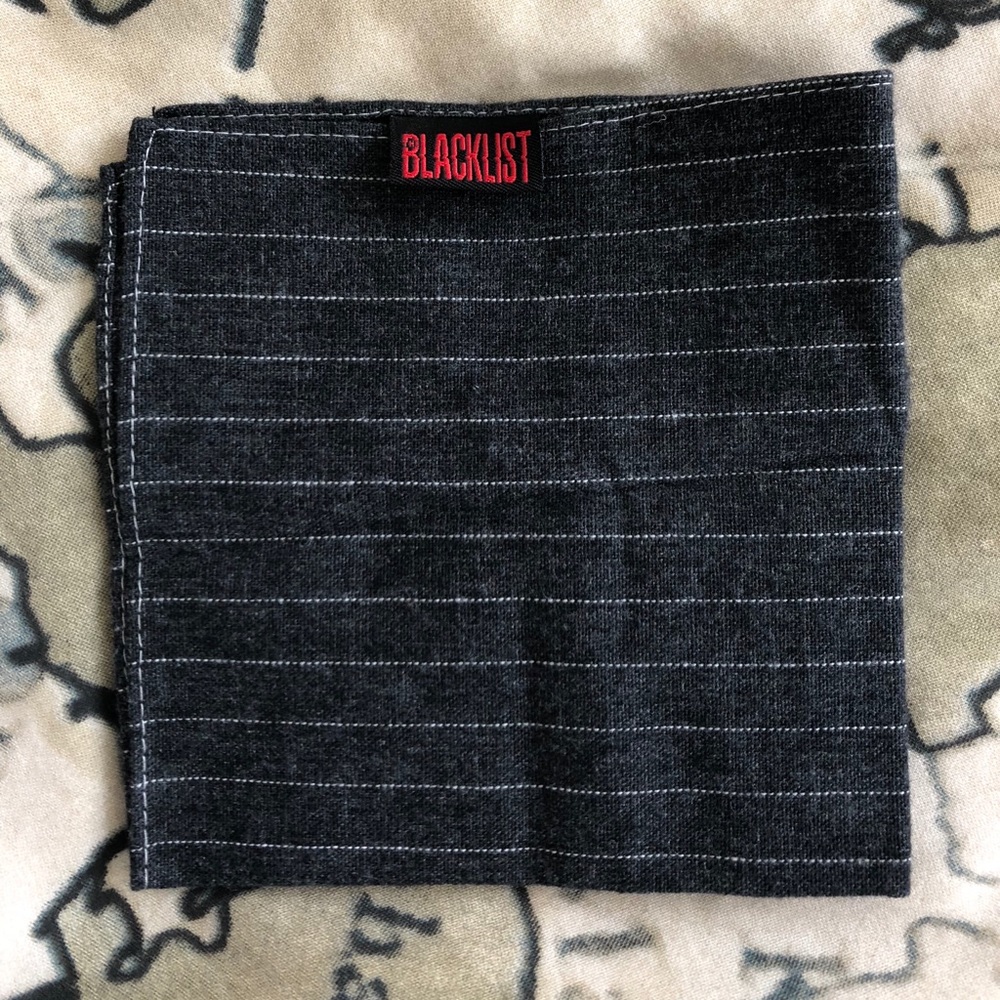 Blacklist x Sprezza Gray Pinstripe Pocket Square